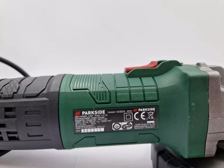 SZLIFIERKA KĄTOWA NW PARKSIDE PWS 115 C3