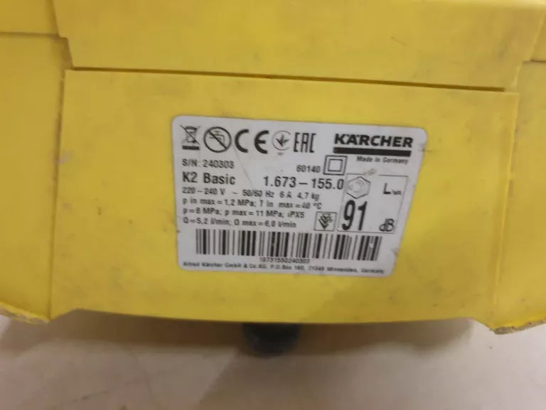 MYJKA CIŚNIENIOWA KARCHER K2 BASIC CAR 1.673-155.0