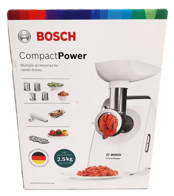 MASZYNKA DO MIĘSA BOSCH MFW3X14B COMPACTPOWER 2000W KOMPLET