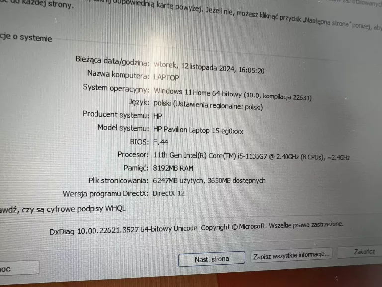 LAPTOP HP PAVILON 15-EG0097NW
