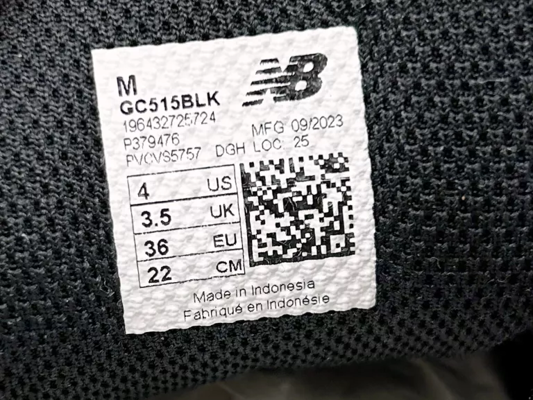 BUTY NEW BALANCE GC515BLK R.36 CZARNE