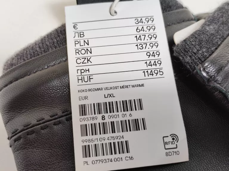 RĘKAWICE SKÓRZANE MĘSKIE H&M L/XL OCIEPLANE OKAZJA!