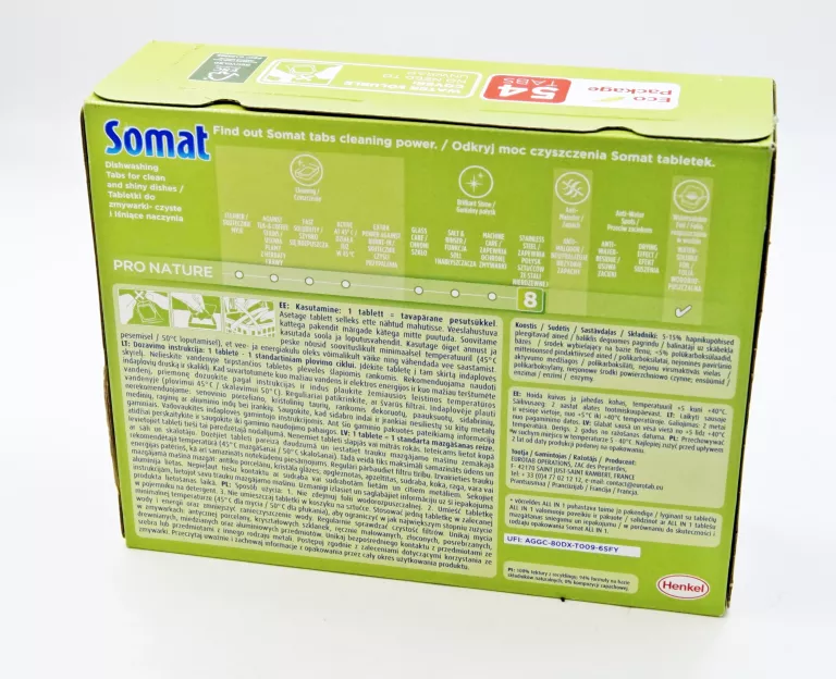 SOMAT PRO NATURE TABLETKI DO ZMYWARKI 54 SZT