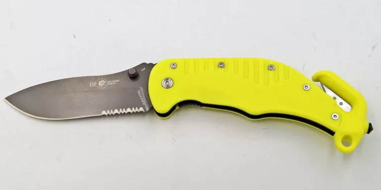 NÓŻ SKŁADANY RATOWNICZY ESP RKY-01 RESCUE KNIFE - YELLOW / DOBRY STAN