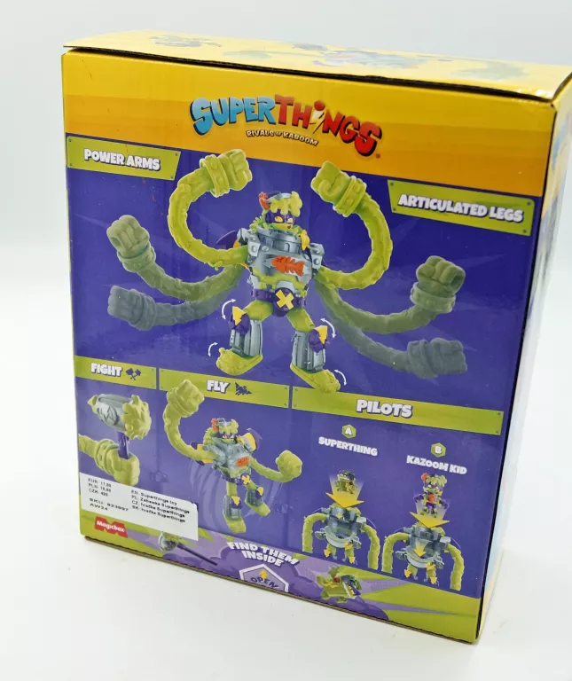 SUPER THINGS S11 SUPERBOT POWER ARMS TRASHER KID + FIGURKA/ ZAPLOMBOWANA