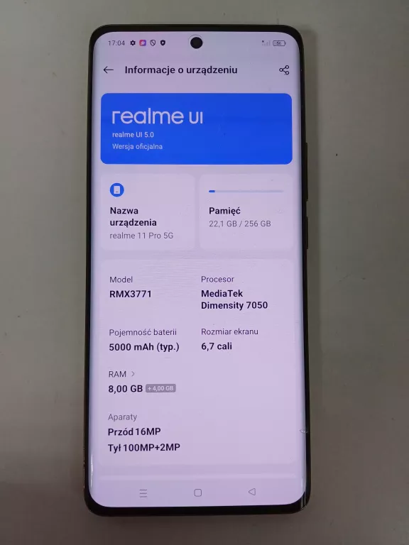 TELEFON REALME 11 PRO 5G 8 GB / 256 GB 5G