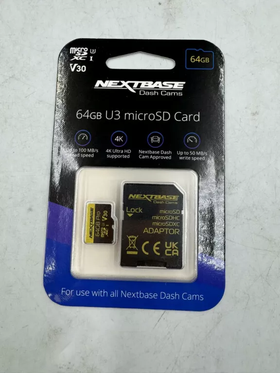 KARTA 64GB U3 MICRO SD Z ADAPTEREM DO KAMERY SAMOCHODOWEJ NEXTBASE