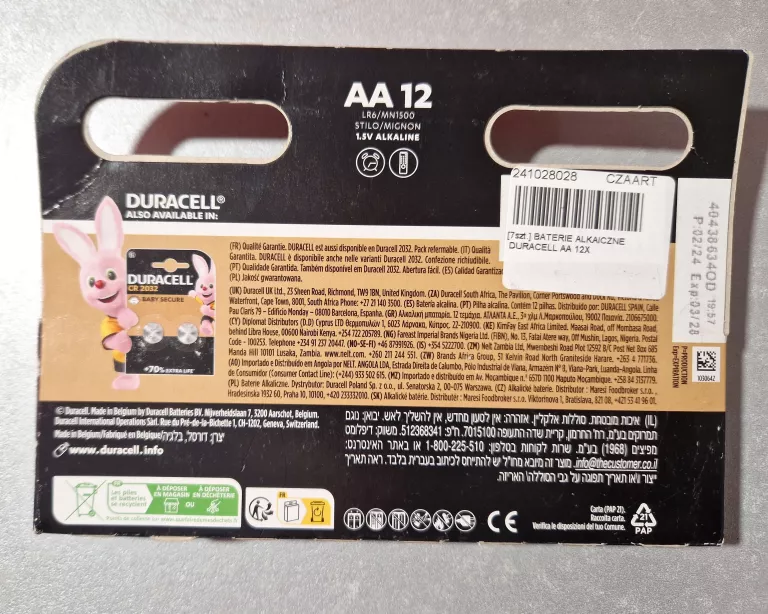 BATERIE ALKAICZNE DURACELL AA 12X