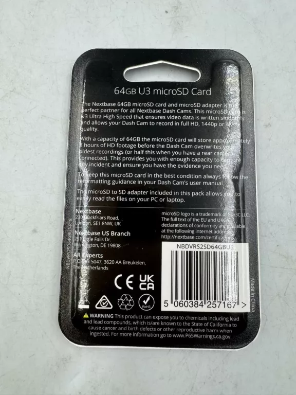 KARTA 64GB U3 MICRO SD Z ADAPTEREM DO KAMERY SAMOCHODOWEJ NEXTBASE