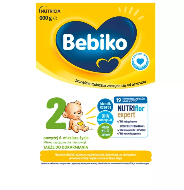 BEBIKO 2 MLEKO NASTĘPNE DLA NIEMOWLĄT POWYŻEJ 6. MIESIĄCA ŻYCIA 600 G