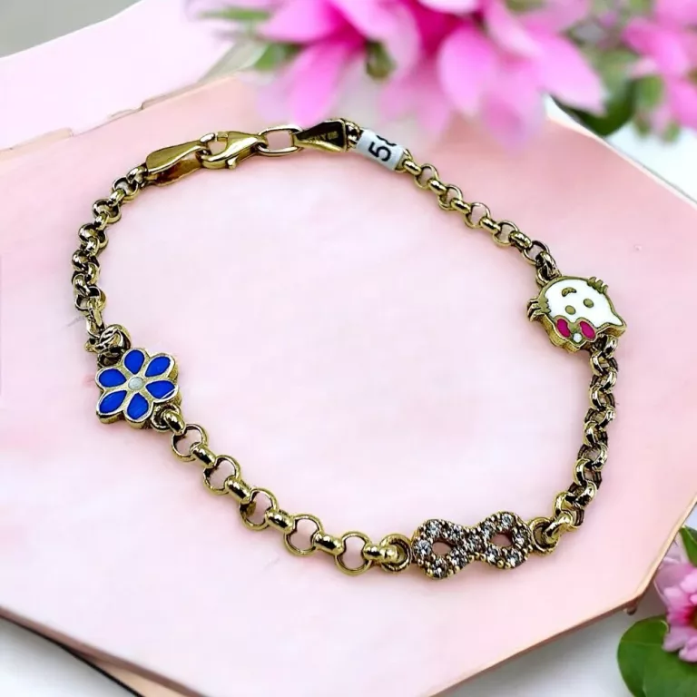 ZŁOTA BRANSOLETKA HELLO KITTY PRÓBY 585