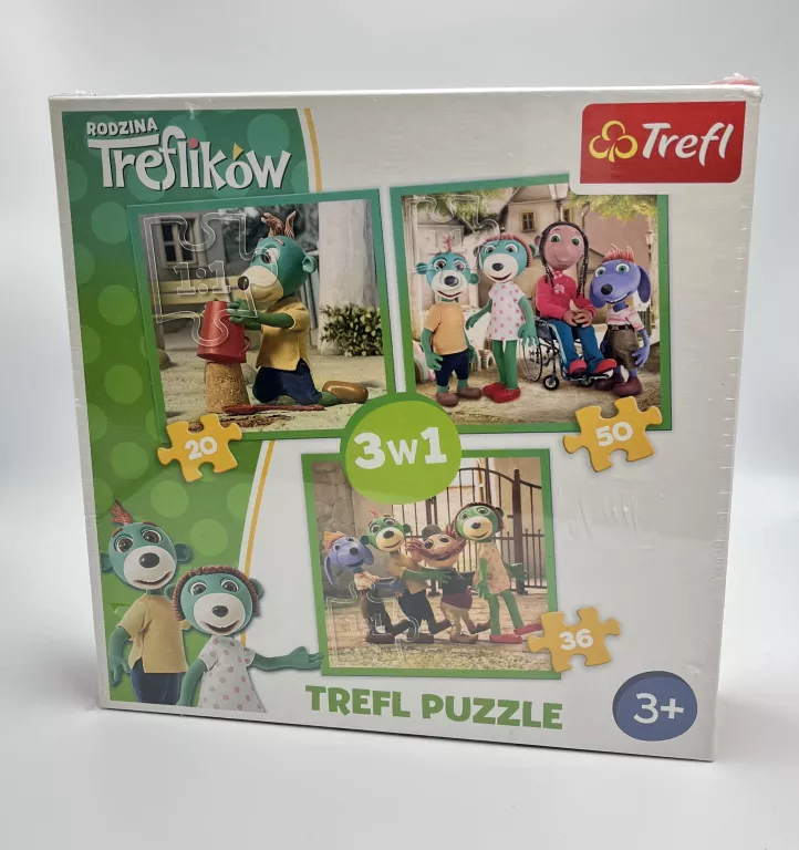 PUZZLE TREFL RODZINA TREFLIKÓW 3W1 + EMOTKI NOWE!