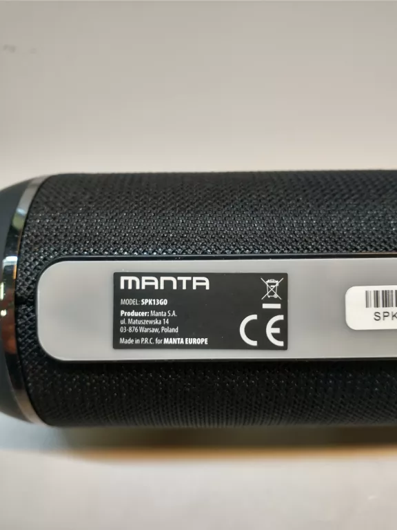 GŁOŚNIK BEZPRZEWODOWY BLUETOOTH MANTA SPK13GO