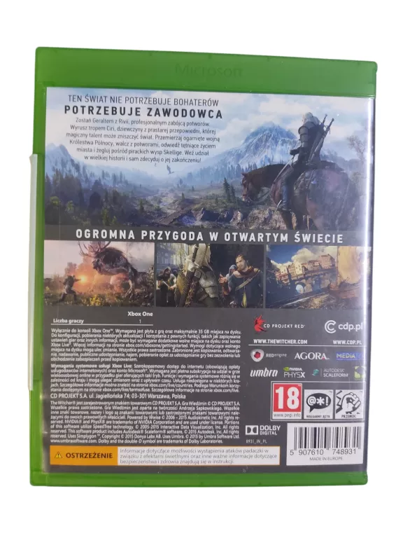 GRA XBOX ONE WIEDZMIN 3 DZIKI GON