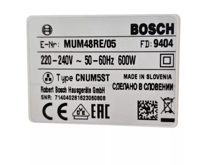 ROBOT KUCHENNY BOSCH MUM4825 600W