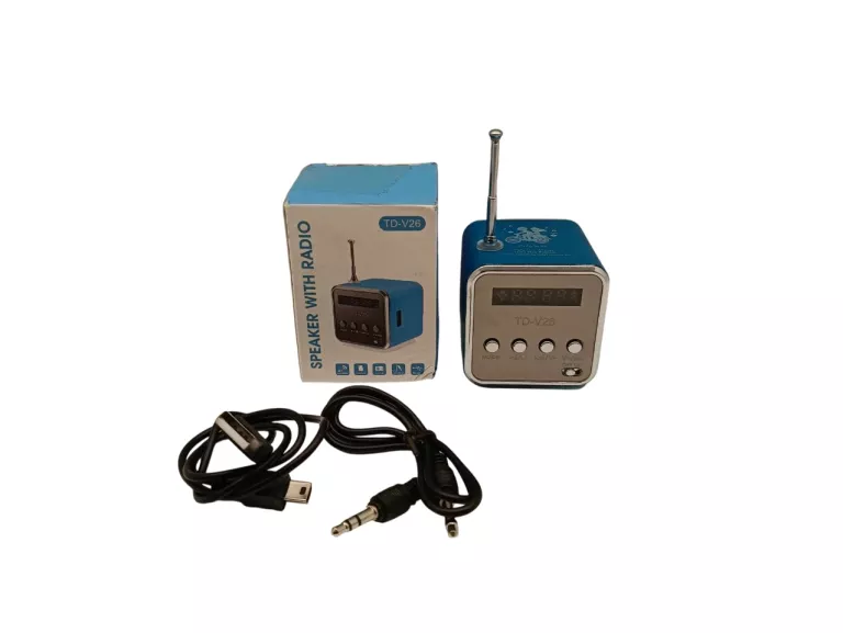 GŁOŚNIK BLUETOOTH Z RADIEM TD-V26 FM CZYTNIK KART PAMIĘCI NIEBIESKI