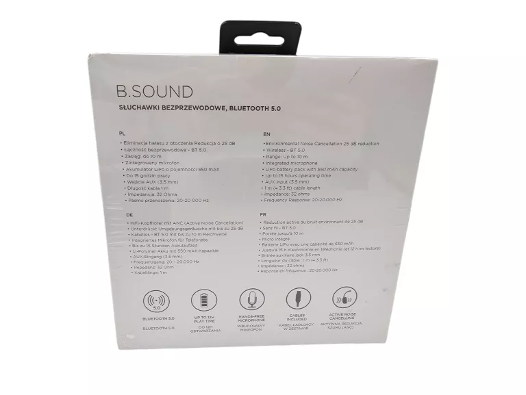 SŁUCHAWKI B.SOUND OE400 ANC CZARNY