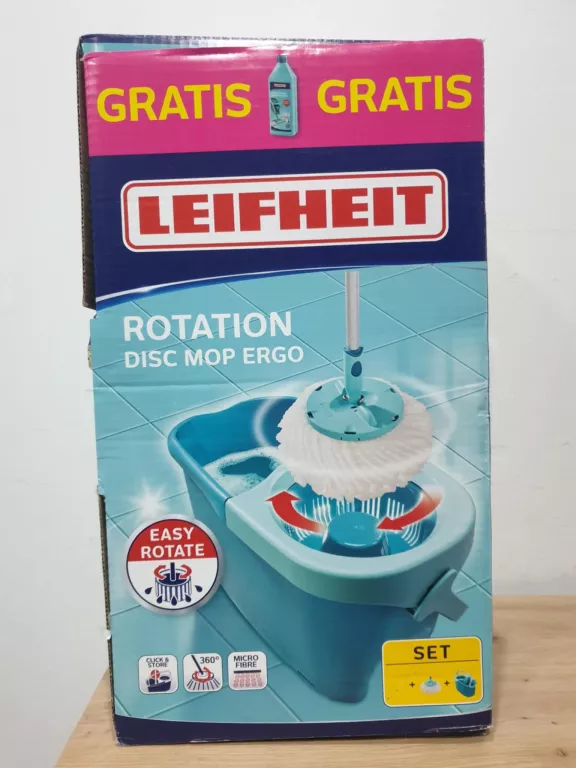 LEIFHEIT MOP OBROTOWY Z WIADREM I PŁYNEM DO MYCIA PODŁÓG ROTATION DISC ERG