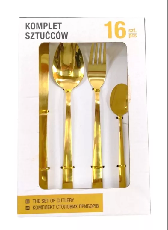 ZESTAW SZTUĆCÓW DAJAR ZŁOTE 16 ELEMENTÓW !! KOMPLET !!!