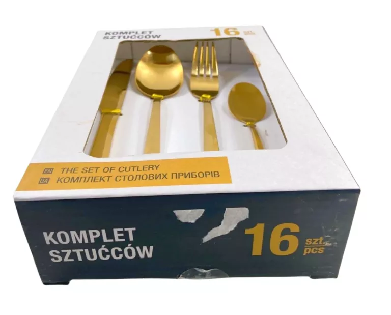 ZESTAW SZTUĆCÓW DAJAR ZŁOTE 16 ELEMENTÓW !! KOMPLET !!!
