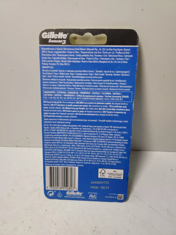 GILLETTE SENSOR3 MASZYNKA DO GOLENIA - 6 OSTRZY