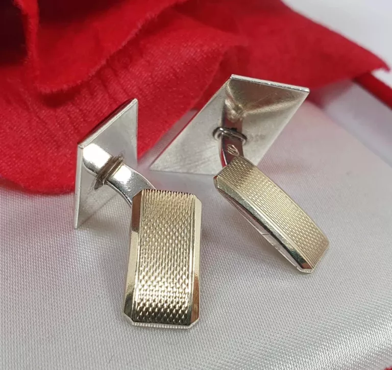 ELEGANCKIE WIZYTOWE MĘSKIE SPINKI DO MANKIETÓW PRÓBA 825 WAGA 12,46 G