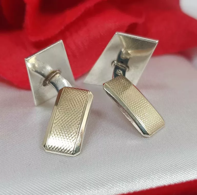 ELEGANCKIE WIZYTOWE MĘSKIE SPINKI DO MANKIETÓW PRÓBA 825 WAGA 12,46 G
