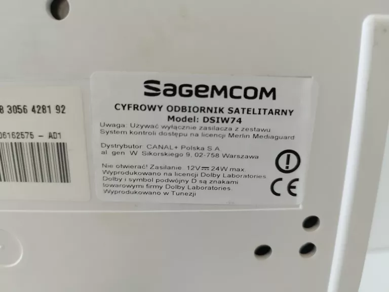 DEKODER TUNER SATELITARNY SAGEMCOM DSIW74