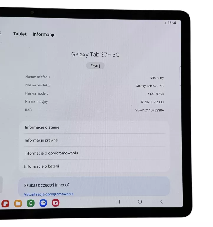 TABLET SAMSUNG GALAXY TAB S7+ 5G - SM-T976B - 6/128 GB!! - SUPER STAN!