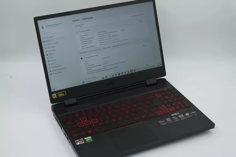 LAPTOP LAPTOP GAMINGOWY ACER NITRO 5 KOMPLET GW. STAN BDB
