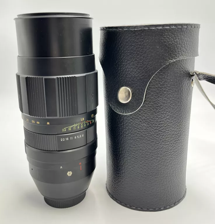 KULTOWY OBIEKTYW MANUALNY JUPITER-21M 4/200 CZARNY Z POKROWCEM SUPER STAN