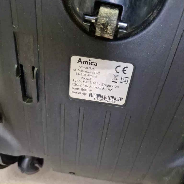 ODKURZACZ BEZWORKOWY AMICA BAGIO ECO VM3041 900W EPA12 NIEBIESKI
