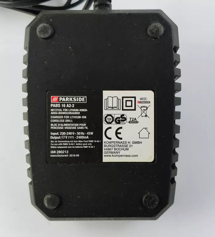 WKRĘTARKA PARKSIDE PABS 16 A2 + AKU + ŁADOWARKA + WALIZKA