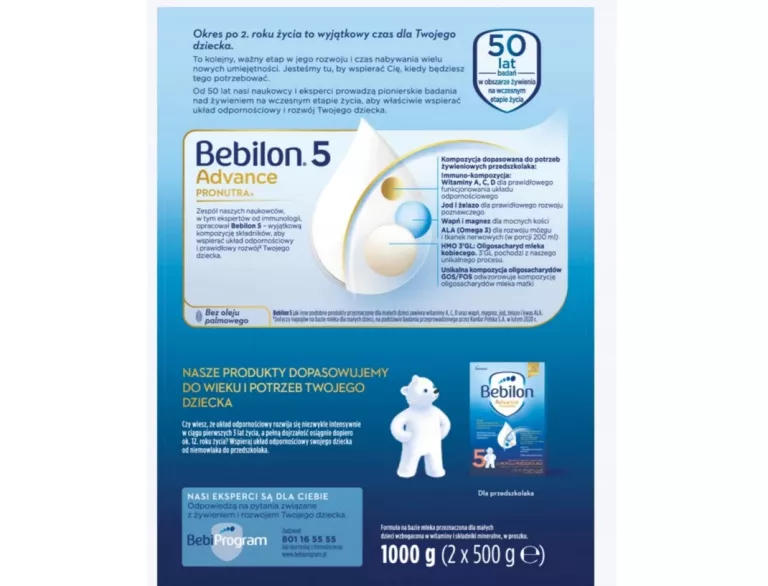 BEBILON 5 PRONUTRA ADVANCE JUNIOR DLA PRZEDSZKOLAKA 1000 G 02/08/2025