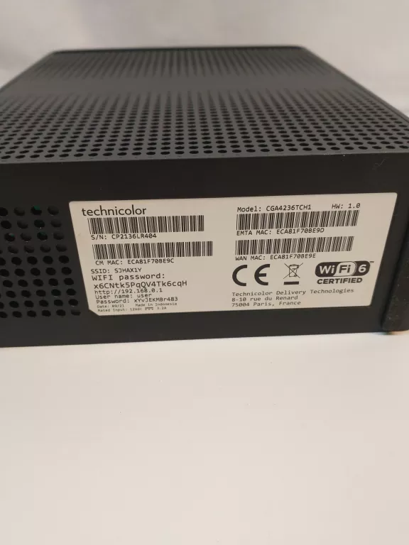 ROUTER TECHNICOLOR CGA4236TCH1