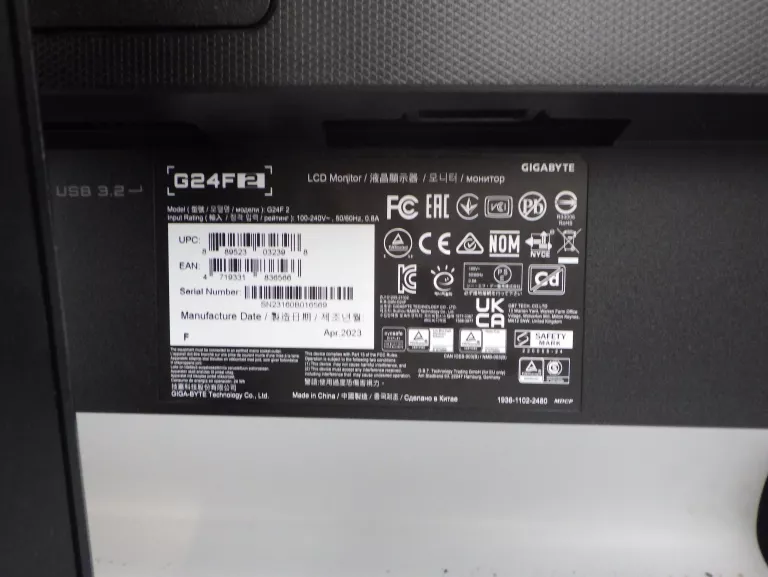 MONITOR GIGABYTE G24F2 23,8" KOMPLET GW