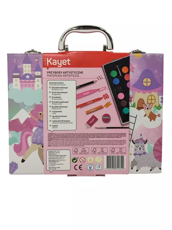 KAYET KIDS 76 ELEMENTÓW ZESTAW ARTYSTYCZNY FARBY KREDKI MARKERY