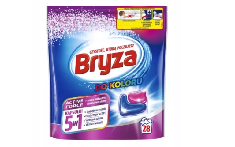 BRYZA ACTIVE FORCE 5W1 KAPSUŁKI DO PRANIA DO KOLORU 560 G (28 PRAŃ)