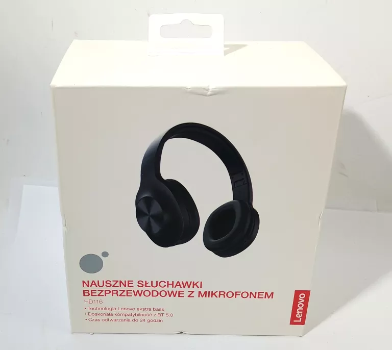 SŁUCHAWKI BT LENOVO HD116 PUD CZARNE