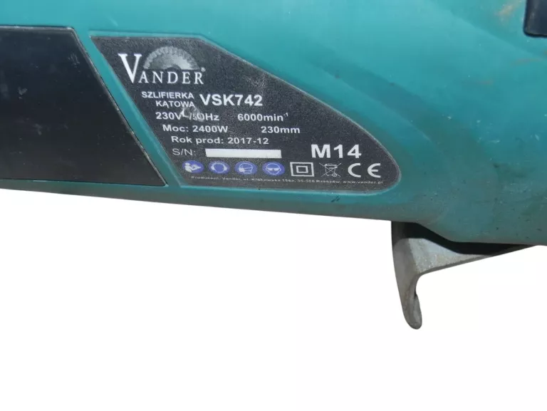 SZLIFIERKA KĄTOWA VANDER VSK742 2400 W 230 V