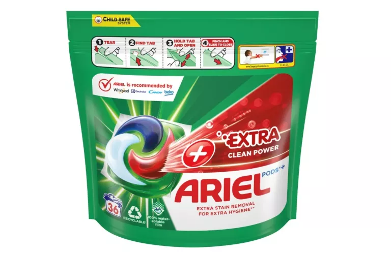 KAPSUŁKI DO PRANIA - ARIEL PODS - EXTRA CLEAN POWER - 36 SZTUK