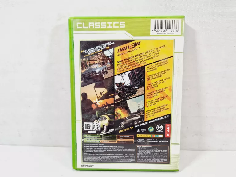 GRA DRIVER 3 DRIV3R MICROSOFT XBOX CLASSICS