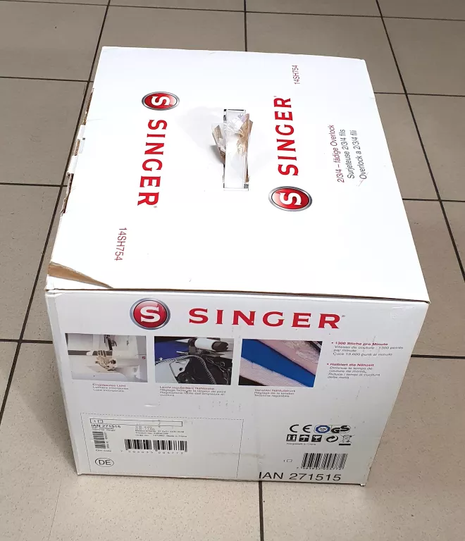 MASZYNA DO SZYCIA OWERLOK SINGER 14SH754 KOMPLET