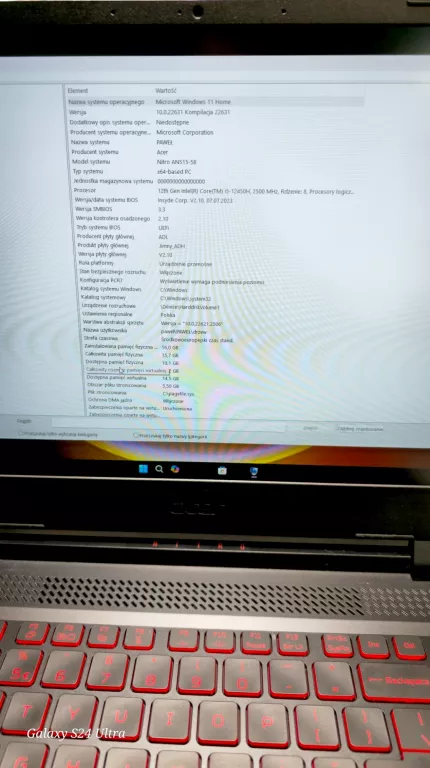 LAPTOP ACER NITRO 5 N22C1 16/512GB SSD