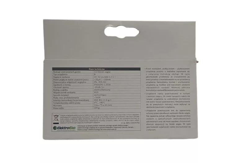 CZUJNIK CZADU WIFI WOLNOSTOJĄCY CD-31B8-TY APLIKACJA TYUA TEST 300PPM