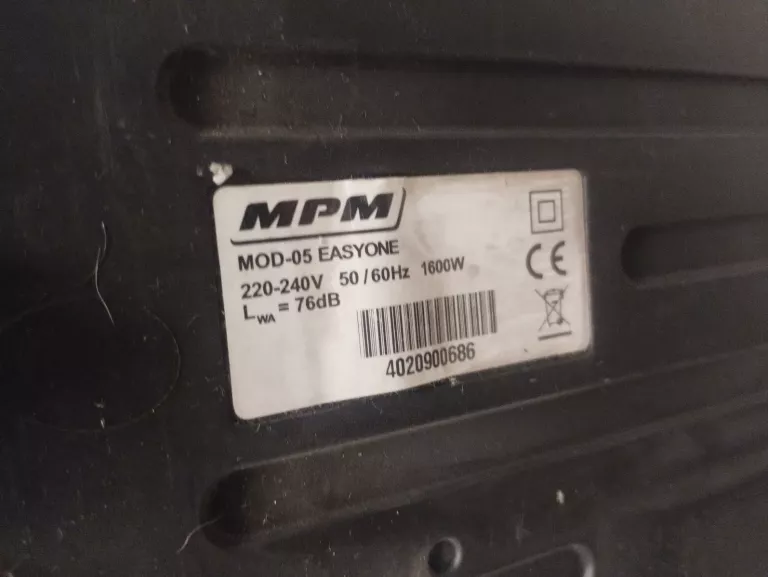 ODKURZACZ WORKOWY MPM MOD-05 EASYONE 1600 W
