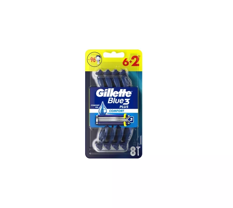 MASZYNKI JEDNORAZOWE DO GOLENIA GILLETTE BLUE 3 COMFORT PLUS 8 SZTUK