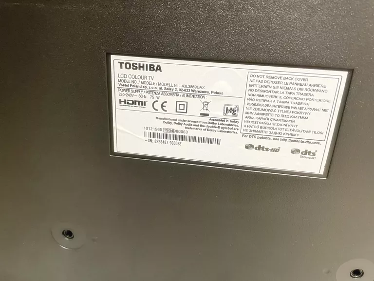 TELEWIZOR TOSHIBA FULL HD 108CM/43''