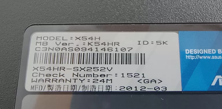 LAPTOP ASUS X54H PENTIUM RADEON USZKODZONY NA CZĘŚCI