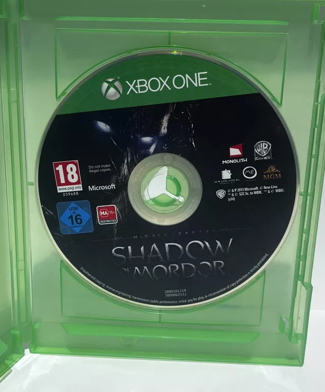 GRA XBOX ONE SHADOW MORDOR-BRAK OKŁADKI